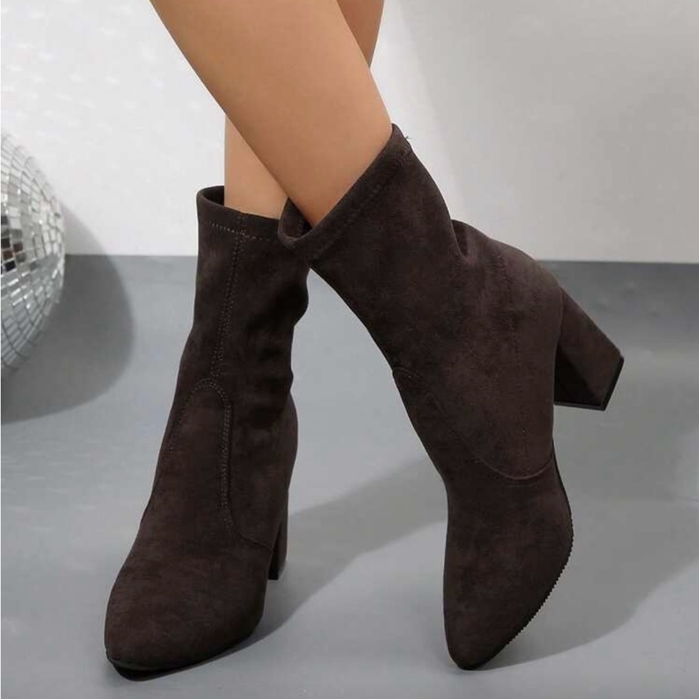 Brown Suede Ankle Boots